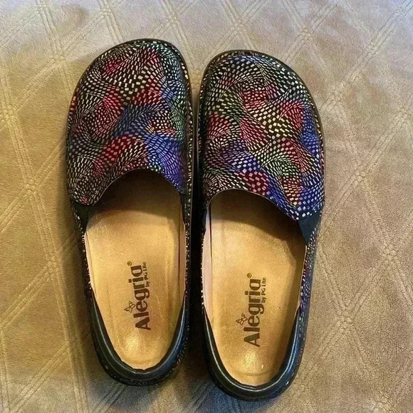 Algeria Deb-777 Size 40 or 9.5/10US Rainbow Slip on Clogs Nursing Shoe. - Picture 2 of 10